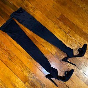 Shoe Republic Contrast Over-The-Knee Heels